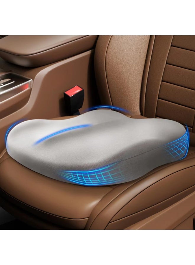 Arabest Wedge Car Seat Cushions for Driving, Adult Booster Seat Cushion for Car Truck Driver, Memory Foam Butt Cushion for Office Chair Wheelchair Home, Cloth Grey - Image 1
