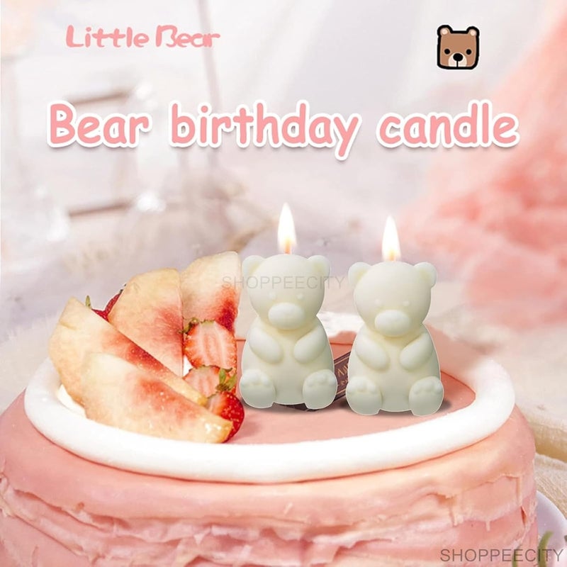Shoppeecity 3D Teddy Bear Shape Silicone Candle Mold I 3D Cute Animal Cub Silicone Epoxy Mould I Bear Candle Mould Baby Bear Silicone Mould DIY Chocolate Cake Decor Soap Resin Art Craft Making - Image 4