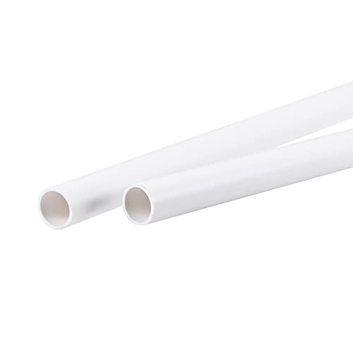 MECCANIXITY أنبوب بلاستيكي صلب دائري من MECCANIXITY PVC 10 مم ID 12 مم OD 500 مم أبيض لخرطوم الماء، الحرف، الزينة، غلاف الكابل 2 عبوة - Image 1