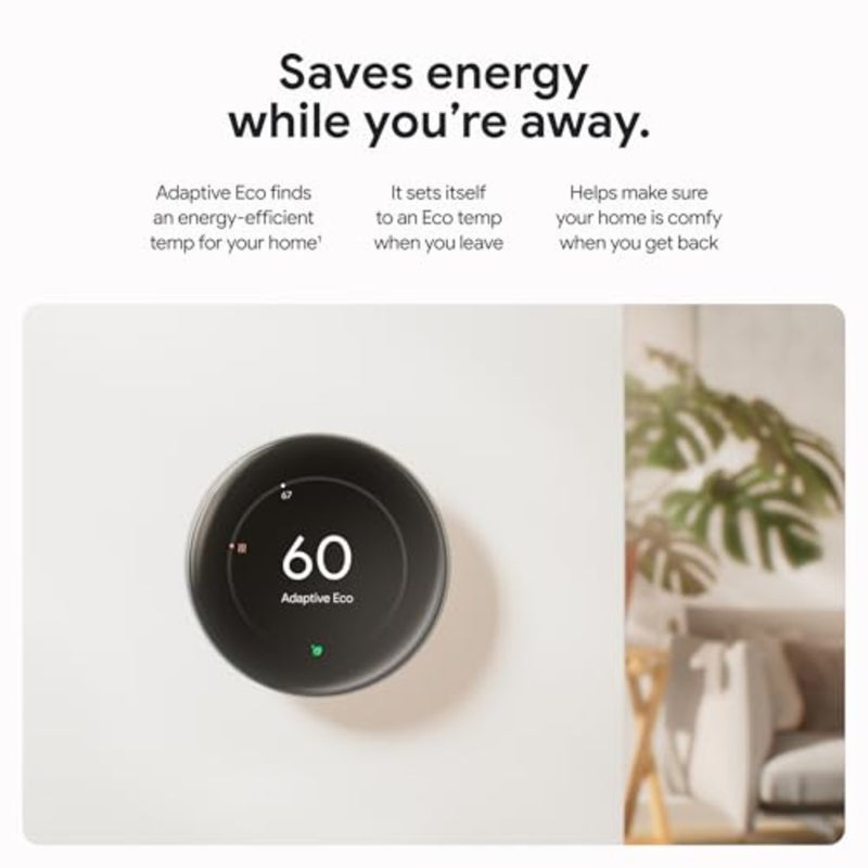 Nest Learning Thermostat 4th Gen, 2024 with Nest Temperature Sensor - Energy Saving Smart Thermostat with Adaptive Eco - Works with Alexa and Home App - Polished Gold - Image 4