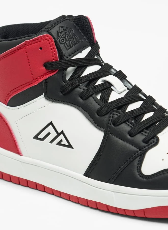 Oaklan by Shoexpress Mens Colourblock High Top Sneakers With Lace-Up Closure