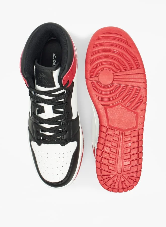 Oaklan by Shoexpress Mens Colourblock High Top Sneakers With Lace-Up Closure