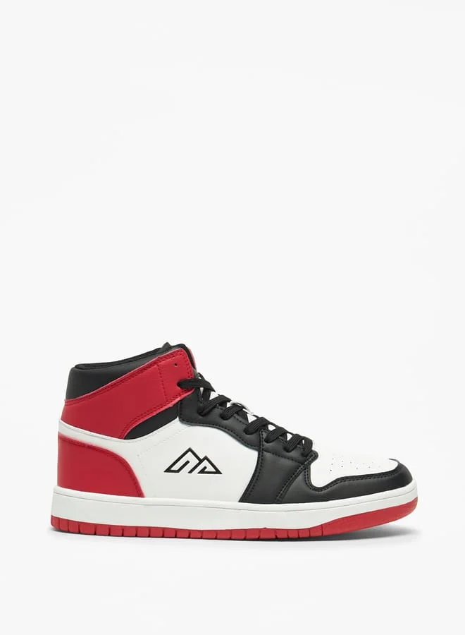 Oaklan by Shoexpress Mens Colourblock High Top Sneakers With Lace-Up Closure