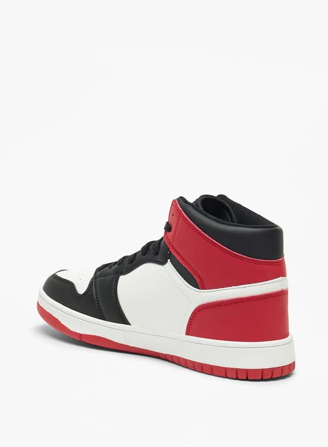 Oaklan by Shoexpress Mens Colourblock High Top Sneakers With Lace-Up Closure