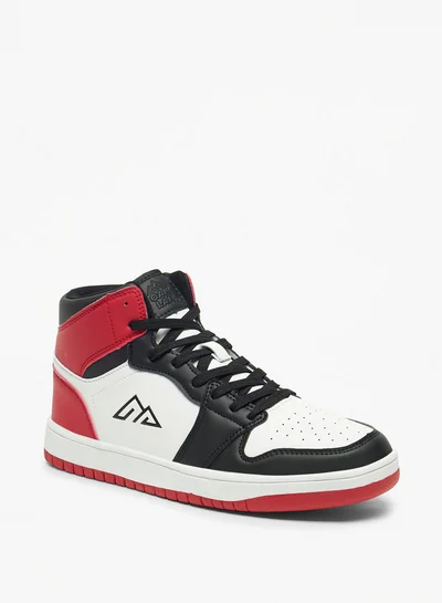 Oaklan by Shoexpress Panelled High Cut Sneakers With Lace-Up Closure