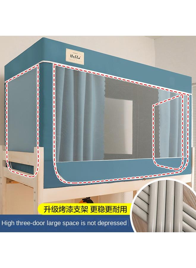 Bluejw Student Dormitory 2024 New Mosquito Net Bed Curtain Upper And Lower Bent Integrated Single Bed Upper Bent Bed Curtain Anti-fall Children's Text - Image 4