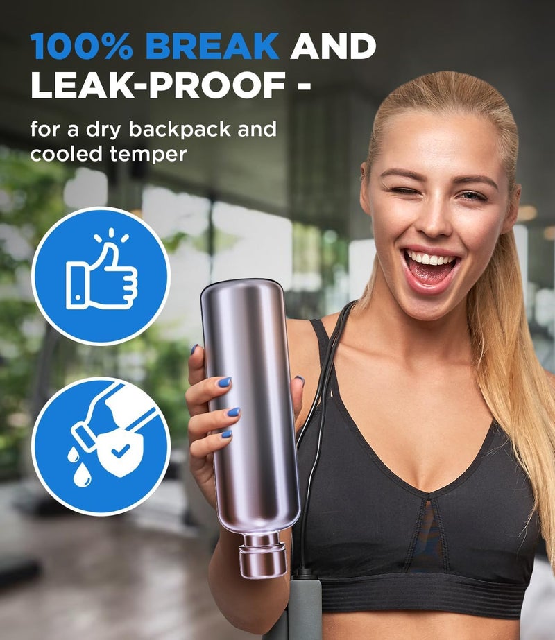 MATE OF STEEL Soda Stream Bottle 35oz Stainless Steel Water Bottle Replacement for Sodastream Terra, Fizzi, Art - Leak-Proof Dishwasher Safe Plastic Free Metal Sodastream Bottles Sport gym 1 liter - Image 4