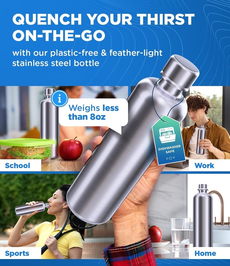 MATE OF STEEL Soda Stream Bottle 35oz Stainless Steel Water Bottle Replacement for Sodastream Terra, Fizzi, Art - Leak-Proof Dishwasher Safe Plastic Free Metal Sodastream Bottles Sport gym 1 liter - Image 5