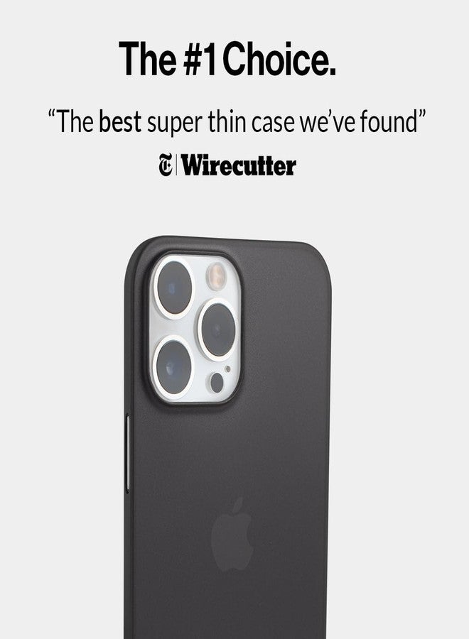 totallee Thin iPhone 15 Pro Case, Thinnest Cover Ultra Slim Minimal - for Apple iPhone 15 Pro (2023) (Frosted Black) - Image 2