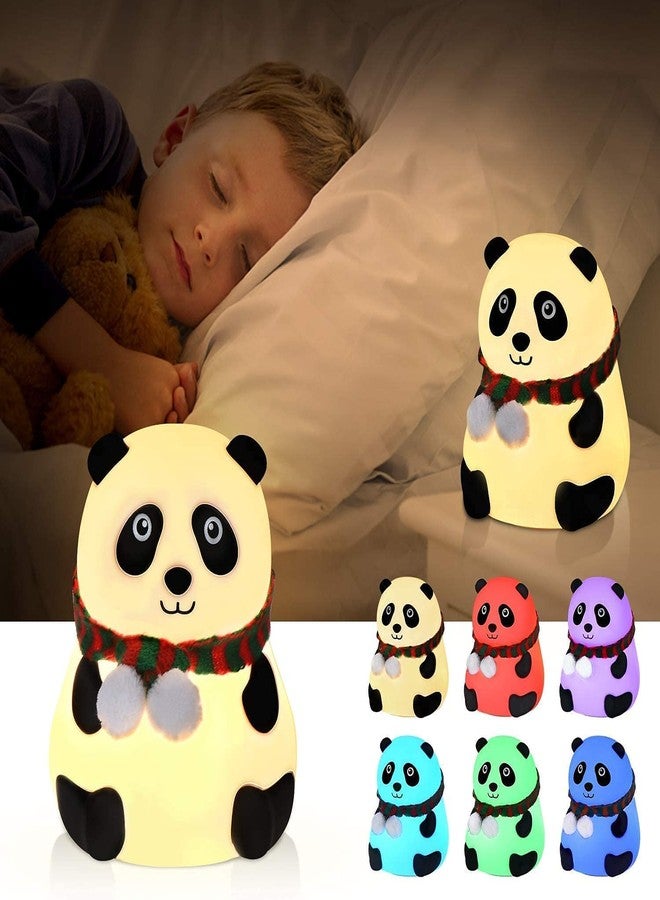 SIXFIRE Rechargeable Panda Lamp, Cute Silicone Kawaii Night Lamp for Bedroom with Touch Gesture 7 Color Changing Adorable Christmas Gift Kids, Light,Table,Beside Kids Room - Image 3