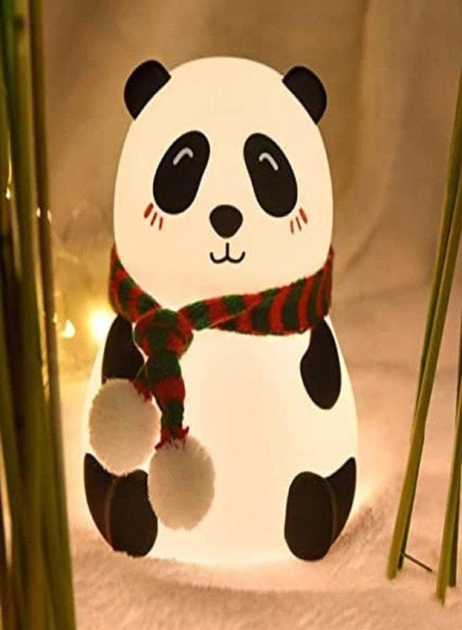 SIXFIRE Rechargeable Panda Lamp, Cute Silicone Kawaii Night Lamp for Bedroom with Touch Gesture 7 Color Changing Adorable Christmas Gift Kids, Light,Table,Beside Kids Room - Image 1