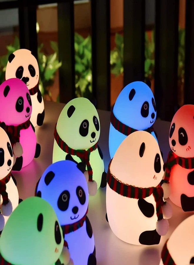 SIXFIRE Rechargeable Panda Lamp, Cute Silicone Kawaii Night Lamp for Bedroom with Touch Gesture 7 Color Changing Adorable Christmas Gift Kids, Light,Table,Beside Kids Room - Image 2