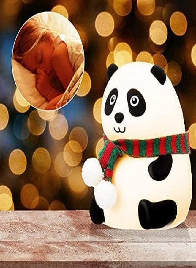 SIXFIRE Rechargeable Panda Lamp, Cute Silicone Kawaii Night Lamp for Bedroom with Touch Gesture 7 Color Changing Adorable Christmas Gift Kids, Light,Table,Beside Kids Room - Image 4
