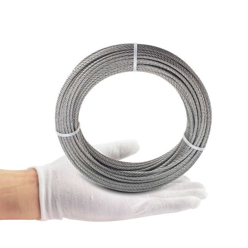 Favordrory 1/8 بوصة T316 Marin درجة الفولاذ المقاوم للصدأ سلك حبل كابل للطائرات للتزيين DIY الدرابزين 7X7 البناء 100 قدم - Image 3