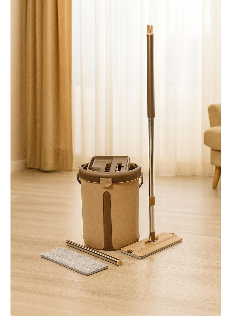 باصرة طقم ممسحة أرضيات مسطحة مع دلو عصر ذاتي من باصرة الأصلي للتنظيف العملي والفعال - Image 1