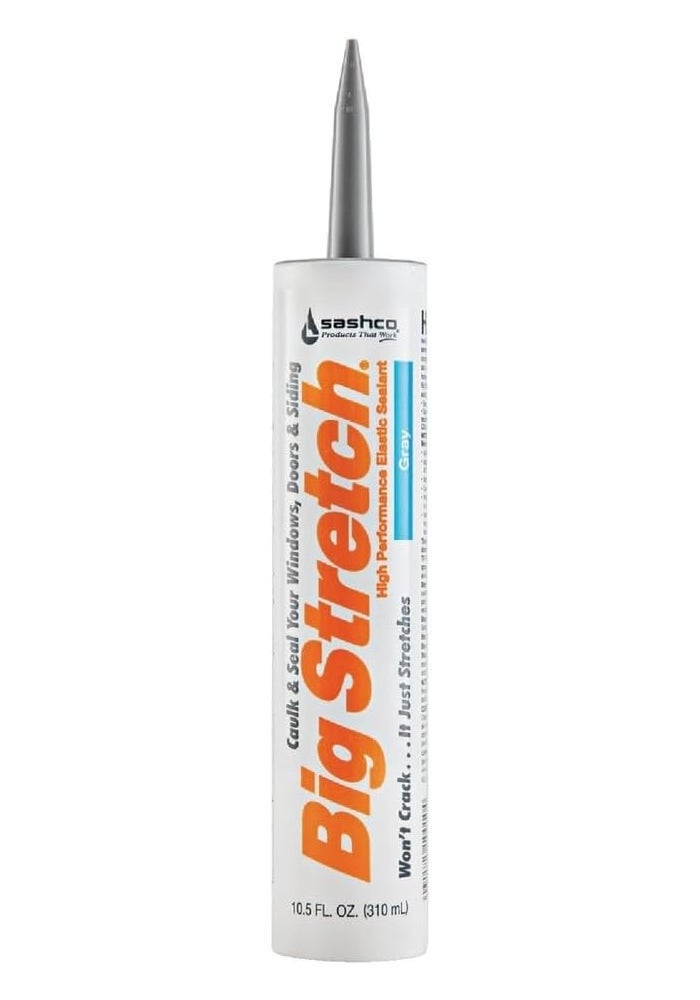 Sashco Big Stretch High-Performance Acrylic Latex Caulk Sealant - 10.5 oz, Gray - Image 1