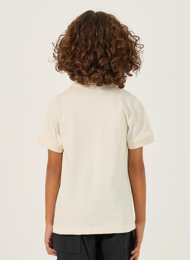 ستايلي تيشيرت بولو بطبعة شعار ومقاس عادي - Image 4