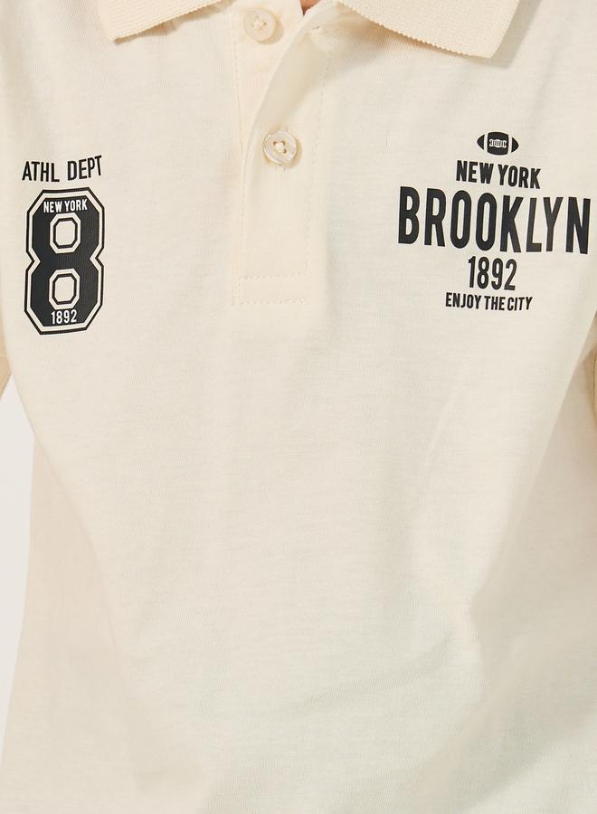 ستايلي تيشيرت بولو بطبعة شعار ومقاس عادي - Image 3