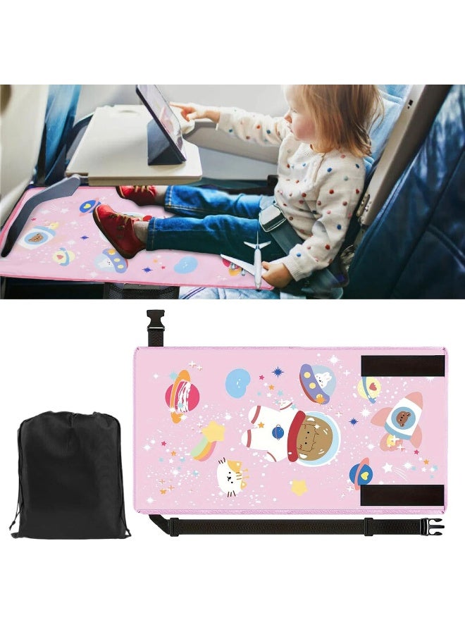 Chabeia Pink Baby Travel Airplane Bed for Toddler, Portable Airplane Seat Extender Pedals Bed, Footrest Hammock, Kids Travel Leg Rest Essentials - Image 1