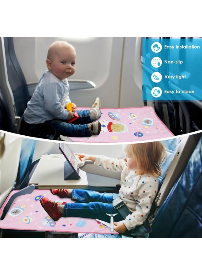 Chabeia Pink Baby Travel Airplane Bed for Toddler, Portable Airplane Seat Extender Pedals Bed, Footrest Hammock, Kids Travel Leg Rest Essentials - Image 2