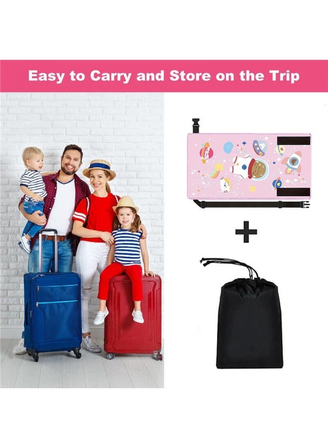 Chabeia Pink Baby Travel Airplane Bed for Toddler, Portable Airplane Seat Extender Pedals Bed, Footrest Hammock, Kids Travel Leg Rest Essentials - Image 4