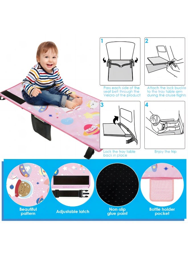 Chabeia Pink Baby Travel Airplane Bed for Toddler, Portable Airplane Seat Extender Pedals Bed, Footrest Hammock, Kids Travel Leg Rest Essentials - Image 3