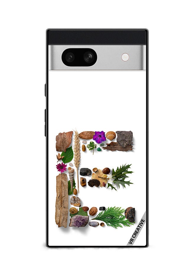VR CREATIVE Protective Case Cover For Google Pixel 7a Alphabet E Design Multicolour - Image 1