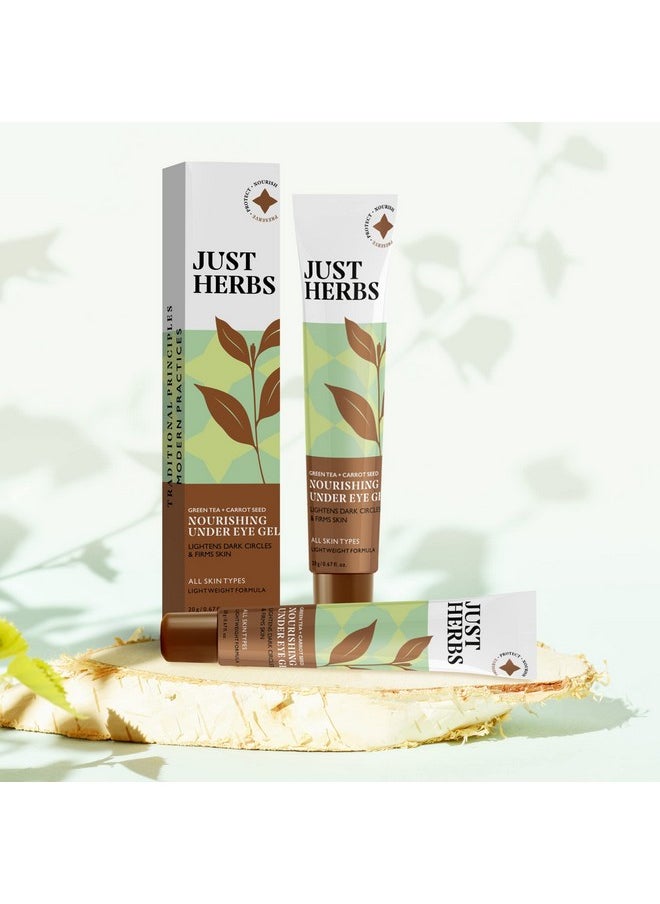 Just Herbs Nourishing Under Eye Gel Cream For Dark Circles, Eye Puffiness, Fine Lines & Wrinkles With Green Tea & Carrot Seed -For Men & Women 20 Gm  - Image 2