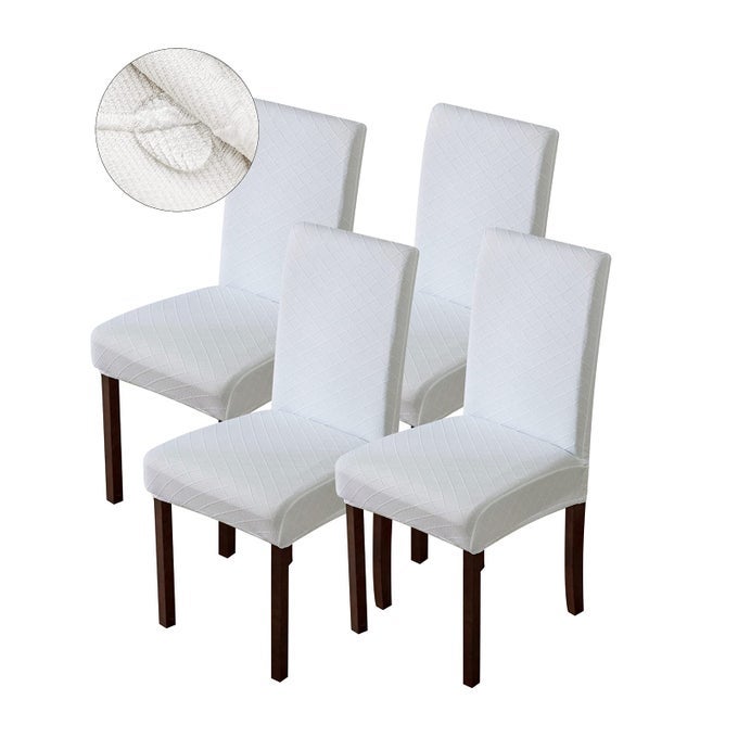 WATERPROOF CHAIR COVERS FOR DINING ROOM DINING CHAIR COVERS KITCHEN PARSONS CHAIR COVERS WHITE 4 PCS