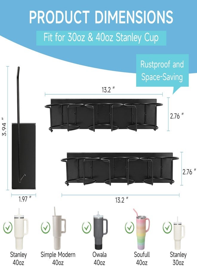 ANTAND 2 Pack Magnetic Cup Holder for Fridge, Water Bottle Organizer for Stanley 30oz and 40oz with Handle, Tumbler Organizer for Stanley Cup Accessories Lid, Heavy Duty Magnetic Cup Storage - Image 4