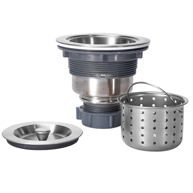 312 Inch Sink Drain Assembly Kit Removable Deep Sink Strainer Basket with Sink StopperSealing Lid for Home Kitchen Stainless Steel