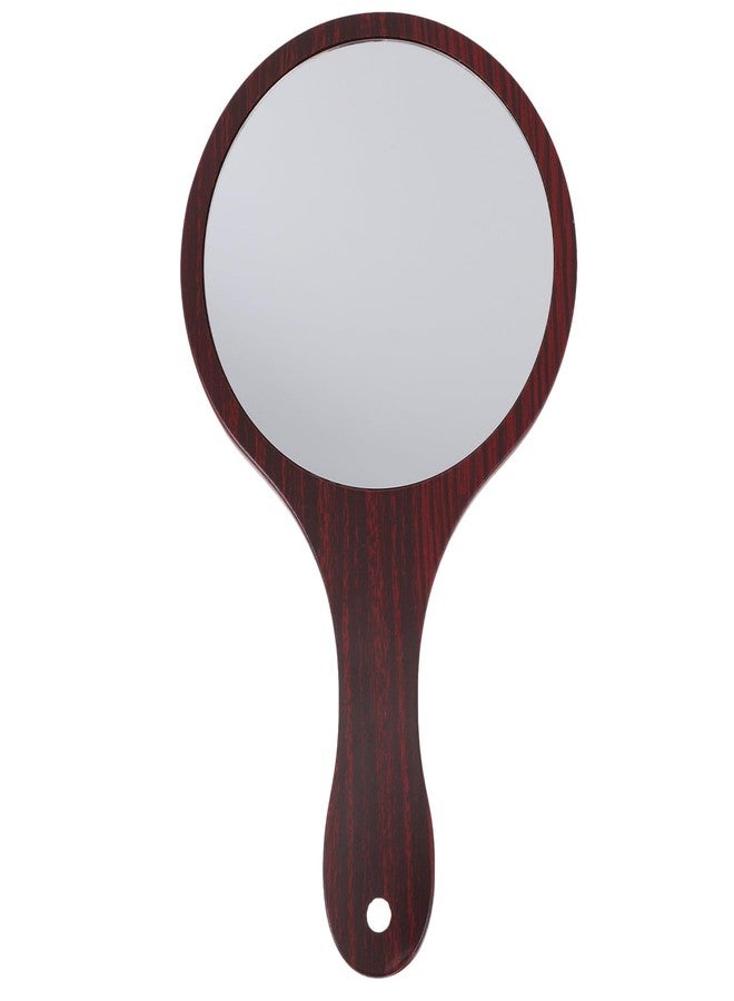 balacoo Handheld Mirror with Handle: Wooden Handle Vanity Mirror Hand Mirror Cosmetic Vintage Single Side Makeup Mirror for Makeup Self Cut - Image 1