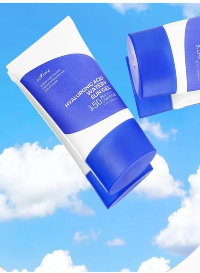 ايسنتري الحماية الساطعة: جل الشمس المائي من إيزنتري المُخلَّ بثمانية أنواع من حمض الهيالورونيك، واقي شمس، كريم شمسي، SPF (عامل حماية من الشمس)، UVA، UVB، واسع الطيف - Image 2