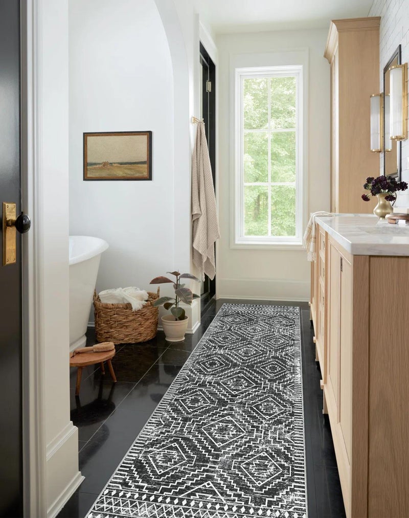 Wonnitar Moroccan Hallway Runner Rug 10 ft, Machine Washable 2'6"x10' Long Runner Rugs for Kitchen, Boho Non-Skid Soft Low Pile Carpet Runner for Entryway Hall Entrance (Dark Grey,2'6"x10') - Image 5