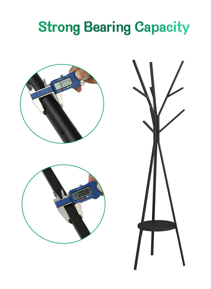 LEOKOR 9 Hooks Coat Rack Free Standing Clothes Hanger Super Load-Bearing Tree Metal Hat Hanger Suitable for Clothes Hats Handbags and Scarves  - Image 5