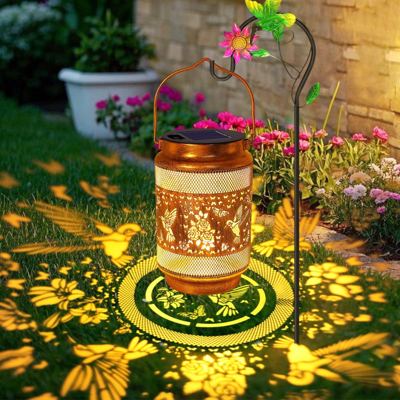 yulloyello Hummingbird Solar Lanterns Outdoor Waterproof with Shepherd Hook Gifts for Birthday Women Mom Grandma Metal Solar Hanging Lights Garden Decor for Outside Yard Patio Pathway Porch - Image 2
