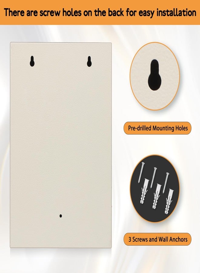 KYODOLED Key Storage Lock Box with Code, Locking Key Cabinet, 40 Key Holder Wall Mount with Combination Lock, Hooks & Tags Labels, 2.5" D x 8.1" W x 12.1" H, White - Image 5