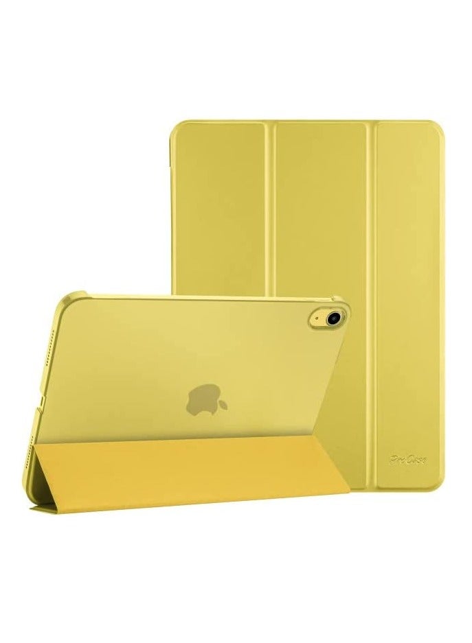 iPad 10th Generation Case 2022 iPad 10.9 Inch Case, iPad 10 Case Slim Stand Hard Shell Back Protective Smart Cover for 10.9” iPad 10th Gen 2022 Release A2696 A2757 A2777 -Yellow - Image 1