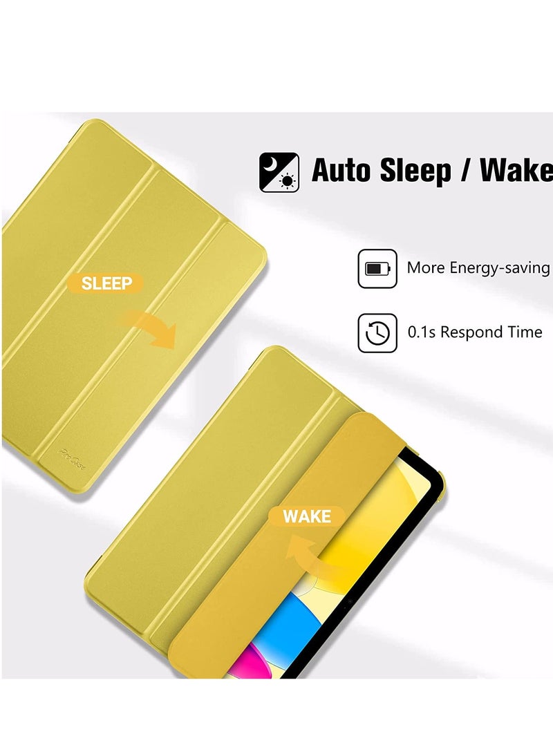 iPad 10th Generation Case 2022 iPad 10.9 Inch Case, iPad 10 Case Slim Stand Hard Shell Back Protective Smart Cover for 10.9” iPad 10th Gen 2022 Release A2696 A2757 A2777 -Yellow - Image 5