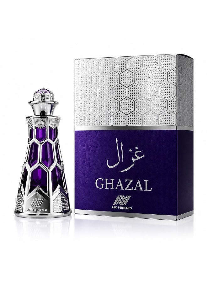Ard Perfumes Ghazal Attar l (CPO) for Women, Alcohol-Free Lemon, Jasmine, Rose, Musk & Amber – Long Lasting Arabic Fragrance, 20ml - Image 1