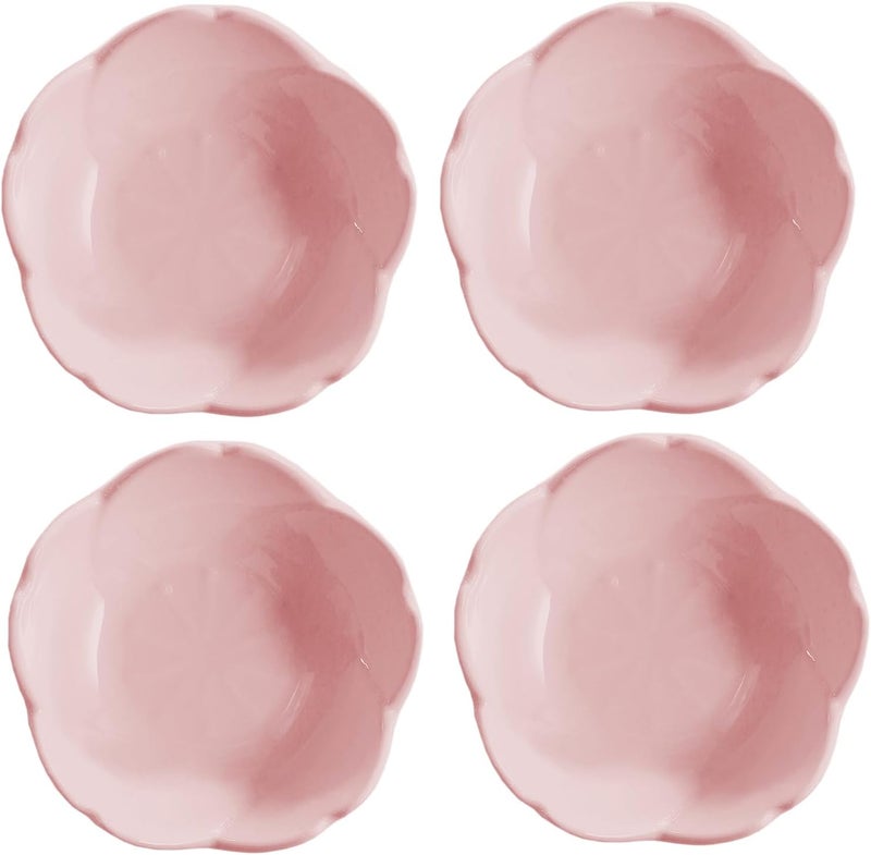 WAIT FLY WAIT FLY Beautiful 3 Inches Sakura Shaped Ceramics Seasoning DishesTea Bag HoldersKetchup SaucerAppetizer PlatesVinegar Spice Salad Soy Sushi Wasabi Seasoning Dipping Bowls WhitePink Set of 4  - Image 2