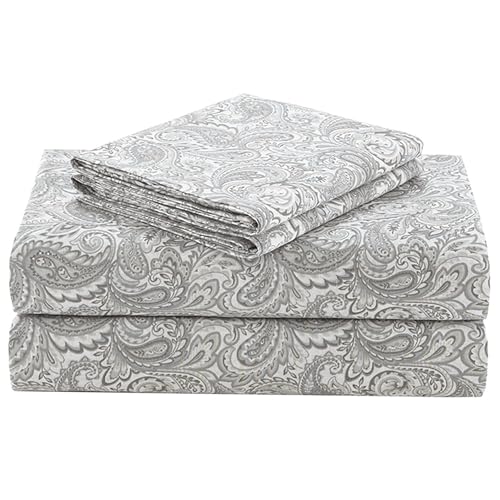 Comfort Spaces 100% Cotton Sheets King, Breathable, Naturally Cool Cotton Sheets, Soft Cotton Bed Sheets with 14" Elastic Pocket Fits up to 16" Mattress, All Seasons Sheet Set, Paisley Multi 4 Piece - Image 1