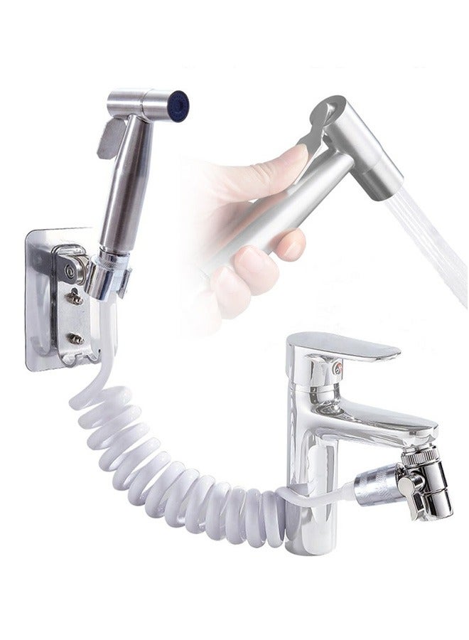 Bukela Stainless steel portable travel Shattaf portable bidet faucet, boosted water flow Shatafa kit, 3m hose, 2 types of bases, adapter kit. Suitable for home/hotel/camping/female/baby care - Image 1