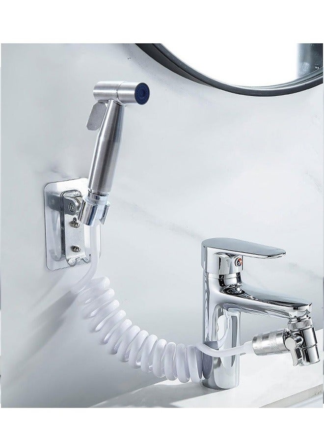 Bukela Stainless steel portable travel Shattaf portable bidet faucet, boosted water flow Shatafa kit, 3m hose, 2 types of bases, adapter kit. Suitable for home/hotel/camping/female/baby care - Image 3