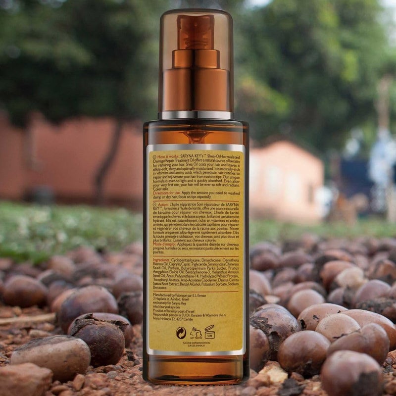 Saryna Key Hair Oil for Damage Repair - Pure African Shea Butter with Keratin & Vitamin E for Hair Treatment - Frizz Control & Split End Repair Hair Serum - Moisturizes, Shines, Softens (50ml/1.87oz) - Image 2