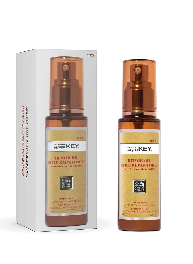 Saryna Key - Saryna Key Hair Oil for Damage Repair - Pure African Shea Butter with Keratin & Vitamin E for Hair Treatment - Frizz Control & Split End Repair Hair Serum - Moisturizes, Shines, Softens (50ml/1.87oz) - Image 1