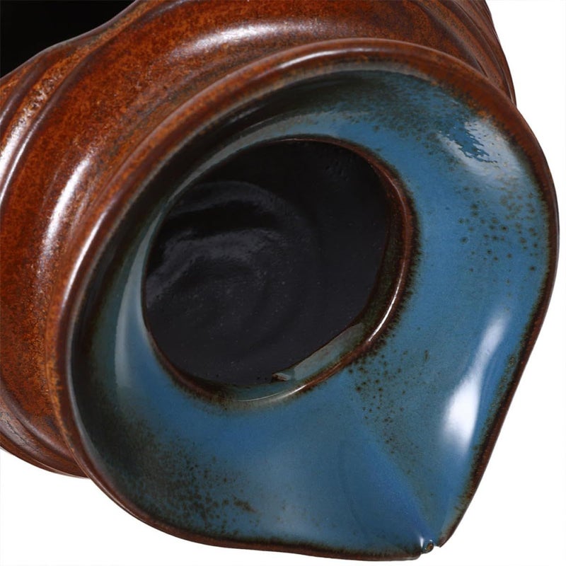 Ceramic Waterfall Fountain Jar For Fish Tank Garden Patio Indoor Outdoor Tabletop Decor Brown Small - Image 4
