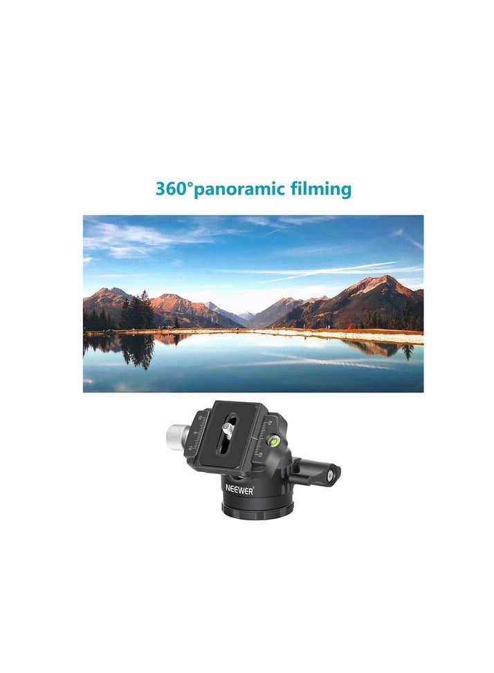 NEEWER 28mm Low-Profile Tripod Ball Head with Quick Release Plate & Bubble Level – 360° Panoramic Rotation, 1/4-Inch Screw Mount, Max Load 5kg for DSLR Cameras, Tripods, Monopods, Sliders black - Image 5