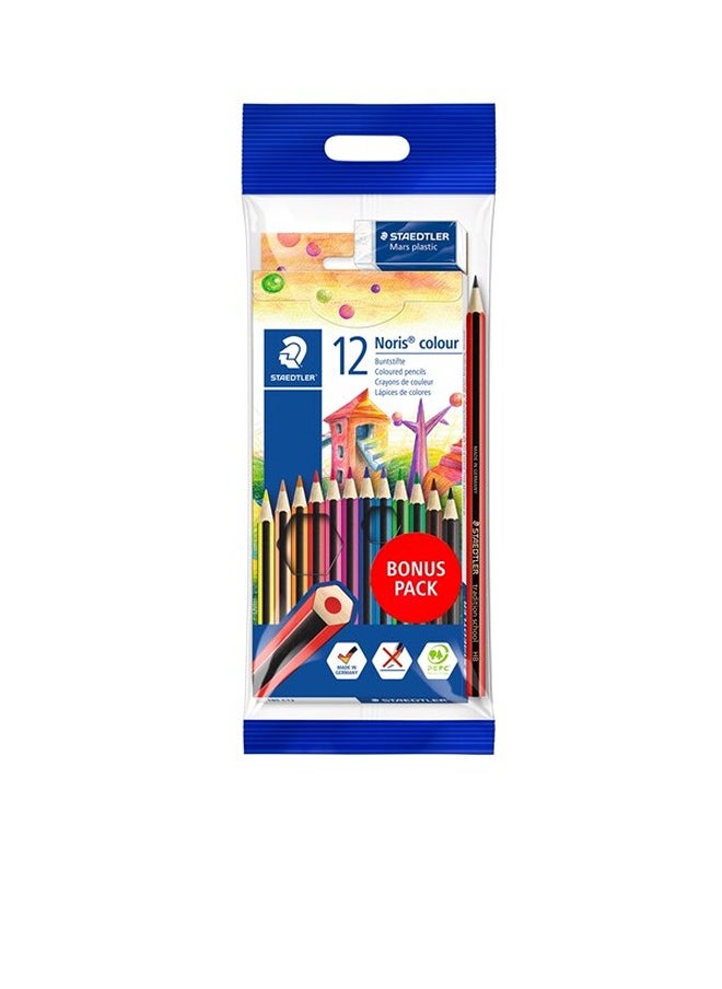 STAEDTLER Noris Wooden Pencil With Mars Plastic Eraser Set Of 12 Pcs Multicolour 