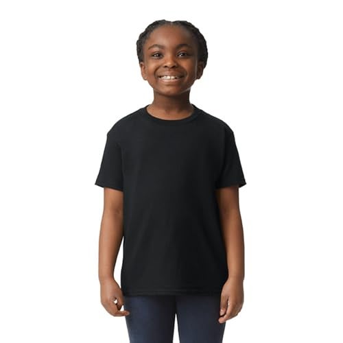 Gildan Youth Heavy Cotton T-Shirt, Style G5000B, 2-Pack, Black, Medium - Image 2